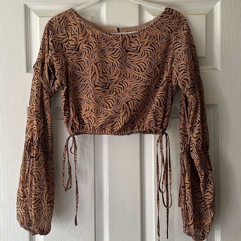 Charlie Holiday leopard crop top S